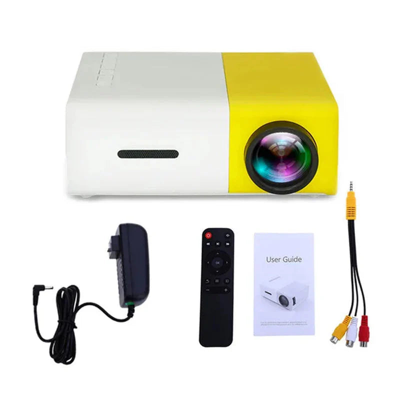 Mini Projector – 1080P Full HD Support, Portable LED Projector, 4K Video Playback, Multiple Connectivity Options